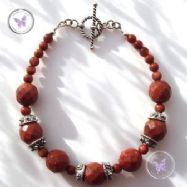 Gold Goldstone Bracelet With Twisted Toggle Clasp